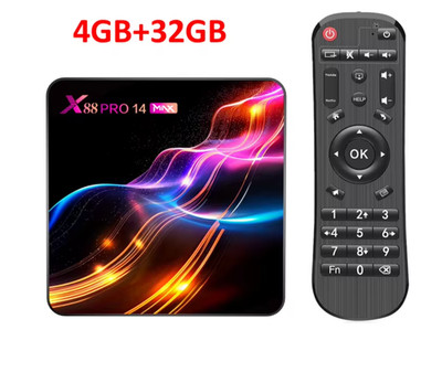 X88 PRO 14 MAX SMART ANDROID TV BOX 4GB RAM +64GM ROM