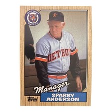 1987 Topps TIFFANY Sparky Anderson Manager #218 Baseball Card