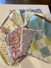 225 Assorted pre cut charm pack squares 100 cotton fabric quilt scraps Moda