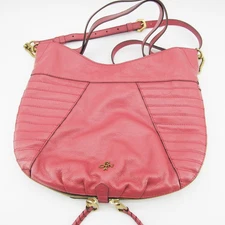 Oryany Leather Hobo Shoulder Bag Tassel Pink Convertible Crossbody Large