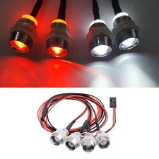 LED Light 8mm 2 White and 2 Red LEDs for RC Cars 1/5 1/8 1/10 1/12 1/16 DIY