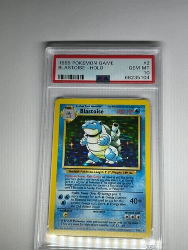 1999 Pokemon Game Blastoise Holo 2/102 Graded PSA 10