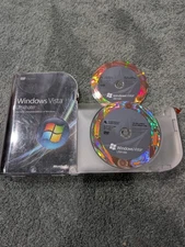  Microsoft Windows Vista Ultimate Full 32 Bit & 64 Bit DVDs Includes Retail Box!
