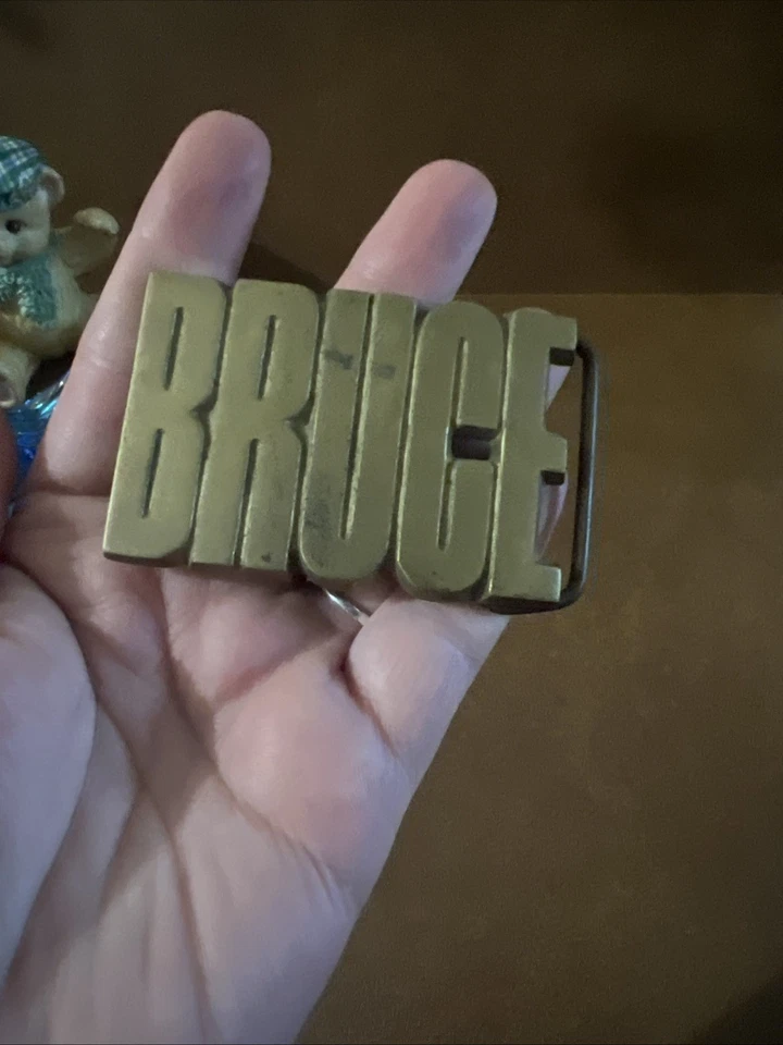 VINTAGE BRUCE BELT BUCKLE SOLID BRASS "BRUCE" MEN'S BUCKLE COLLECTIBLE MEMORABIL - Image 2 of 3