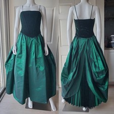 Jessica mcclintock size 8 green corset vintage maxi dress