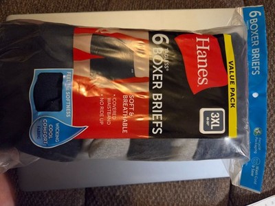 Hanes Men's Comfort Flex Cotton Boxer Brief 6-Pack  3XL NWT Big & Tall