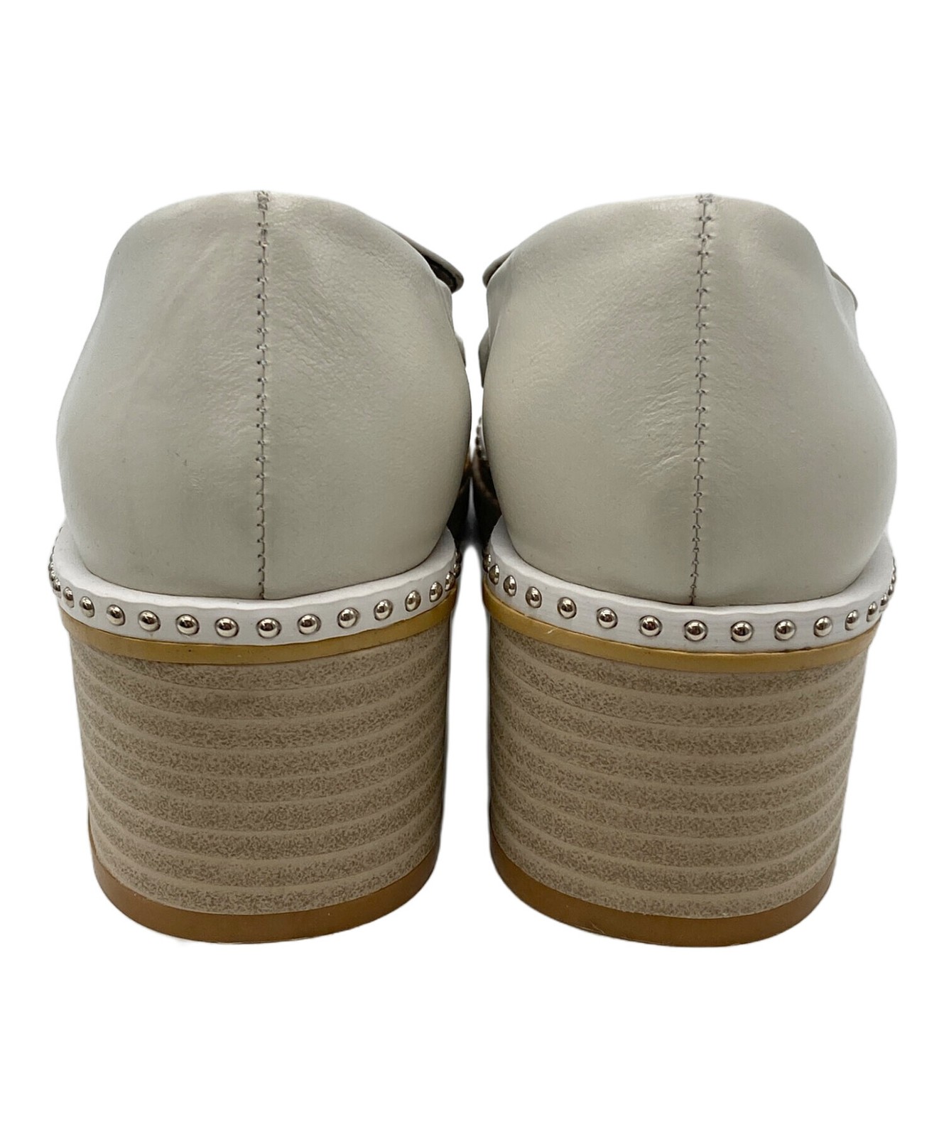 Ameri Studded Coin Loafers/ White/ Size M - image 3