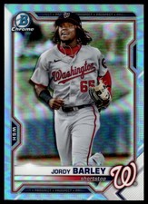 Jordy Barley 2021 Bowman Draft #BDC-6 Chrome Sky Blue Refractor Nationals