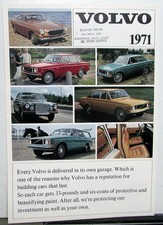 1971 Volvo 164 142 144 145 1800e Upholstery And Paint Colors Tri-fold Brochure