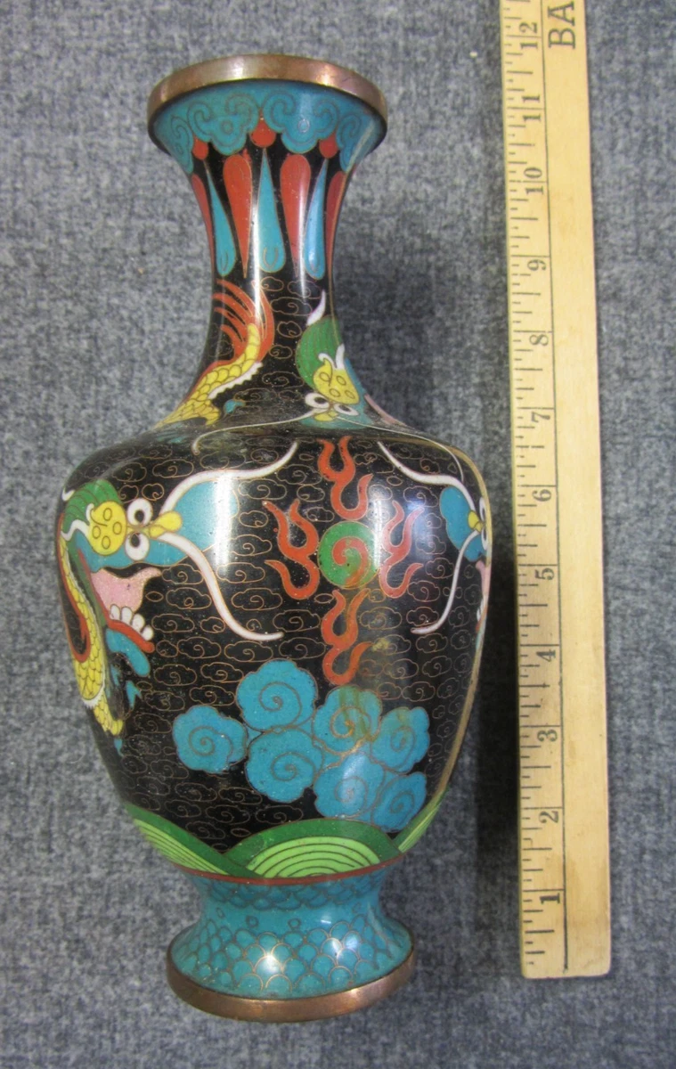 アンティーク 中国 セラドン 花瓶 亚洲古董景泰蓝龙在中国古董花瓶| eBay