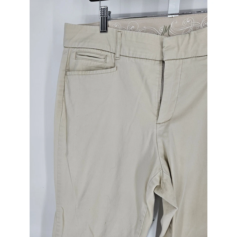 Pantalones de gabardina para mujer JM Collection color tostado tiro medio corte bota talla 16 PS Foto 3 de 4