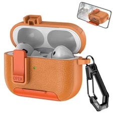 For Apple AirPods Pro 3rd Gen 2025 Shockproof Leather Case Lock Cover+Keychain