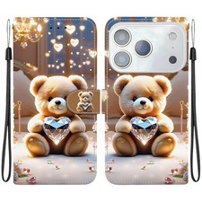 Magnetic PU-Leather Pattern Wallet Case for iPhone 17 Air 16 15 14 13 Pro Max DE