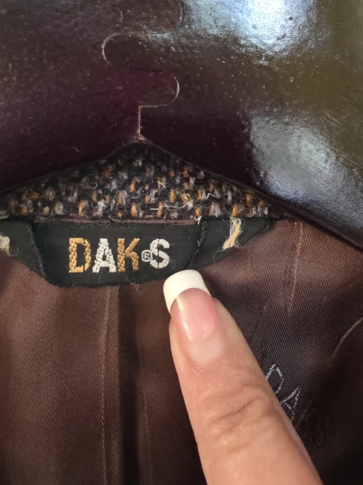 Blazer chaqueta a cuadros abrigo deportivo Daks Signature 34R marrón lana tweed para hombre Foto 3 de 4