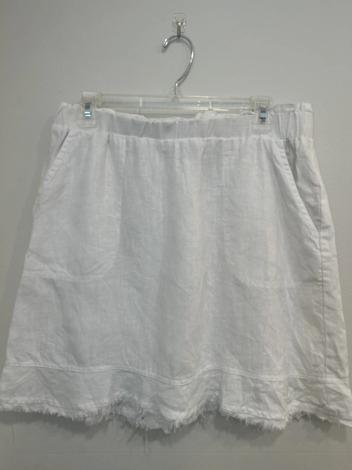 For Cynthia 100% Linen White Skirt Women’s L