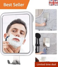 Square Fogless Shaving Mirror with Strong Suction & Razor Holder - 24 x 16 cm