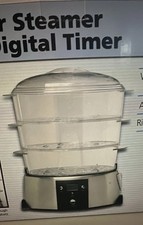 Salton-Cook's Essent. 3-Tier Food Steamer W/Digital Timer/Rice Bowl-Model #CES1D