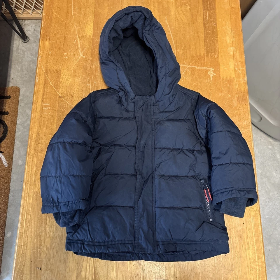 Старый темно-синий твердый мороз бесплатный с капюшоном пуховик куртка темно-синий ребенка ясельного возраста мальчиков 2T - Изображение 2 из 4