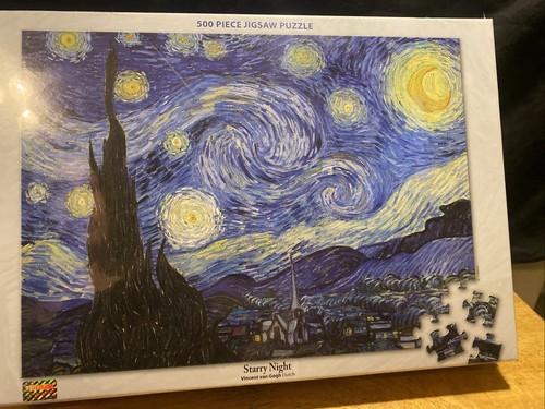 Galison Puzzle Sternennacht – 500 Teile, Van Gogh-Motiv Mit Blütenblättern