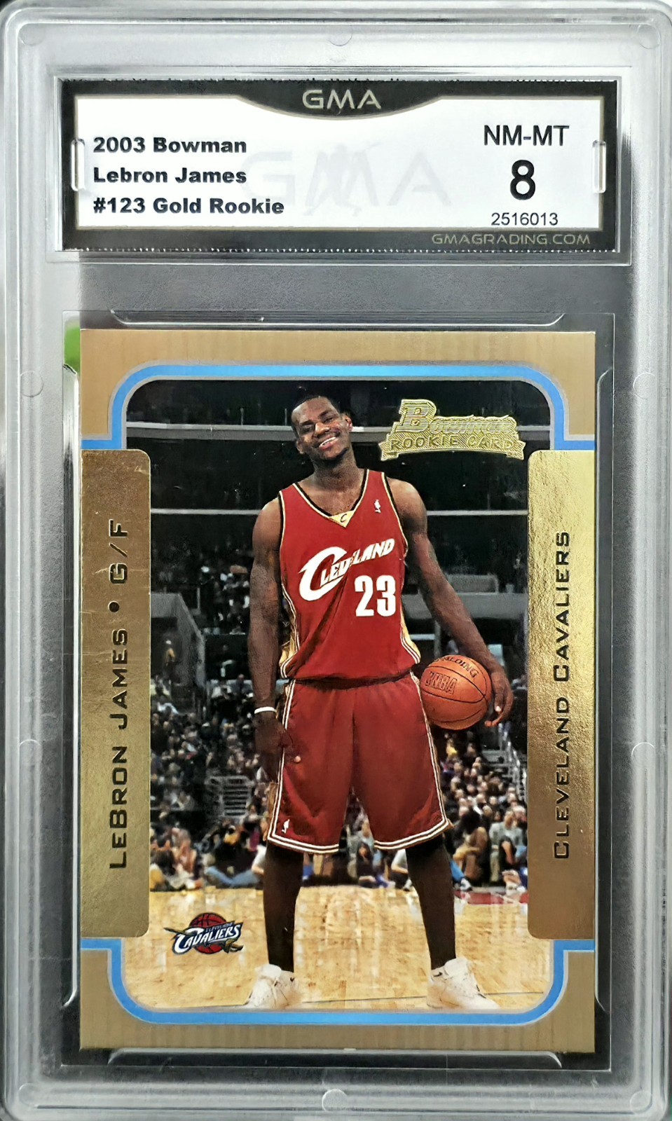 🔥 Lebron James (RC) 2003 Bowman GOLD #123 GMA 8 MINT Rookies & Stars 🐐 WOW!