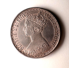 1871 Queen Victoria Gothic Florin Die 35 ESC 837 Scarce Two Shillings Silver