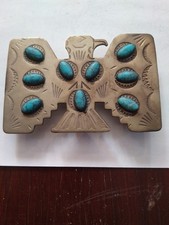 vintage belt buckle turquoise