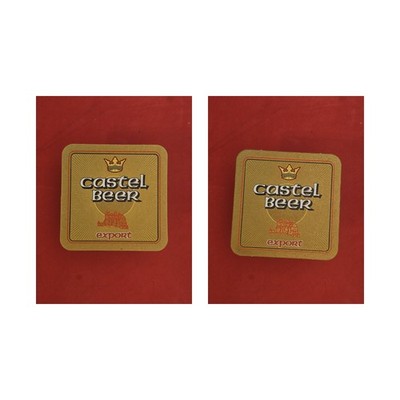Castel Beer Yellow Stripe Brewery Beer Mat Beer