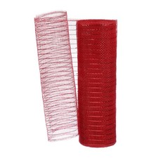 Decorative Mesh Ribbon, 10" x 10 Yard Mesh Ribbon Roll, Red