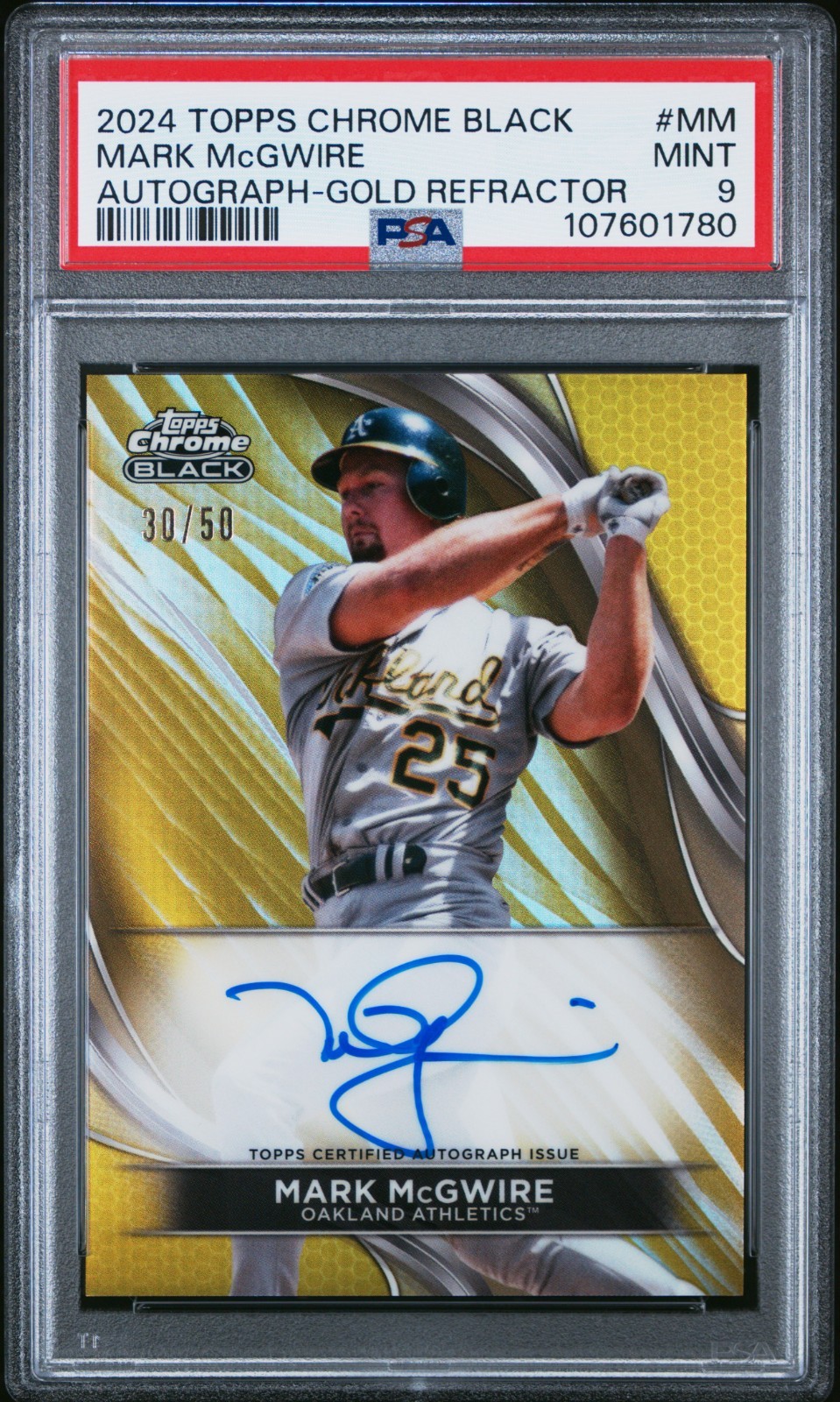 2024 Topps Chrome Black - Autographs Mark McGwire-Gold Refractor /50 Pop 4