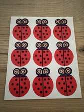 Vintage Hallmark Ladybugs Stickers Sheet