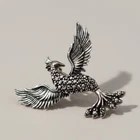 Sterling Silver Phoenix Brooch Small Pin Solid Stamped 925 Handmade Nickel Free