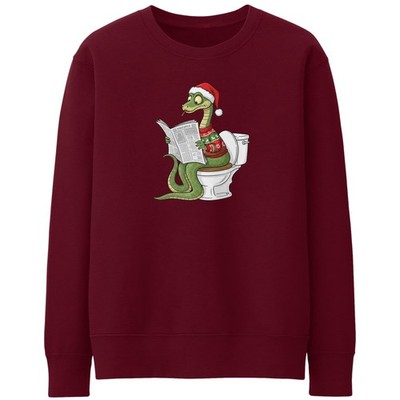 Erwachsene Weihnachten Schlange Sweatshirt lustig Toilette Weihnachtspullover für Männer Frauen