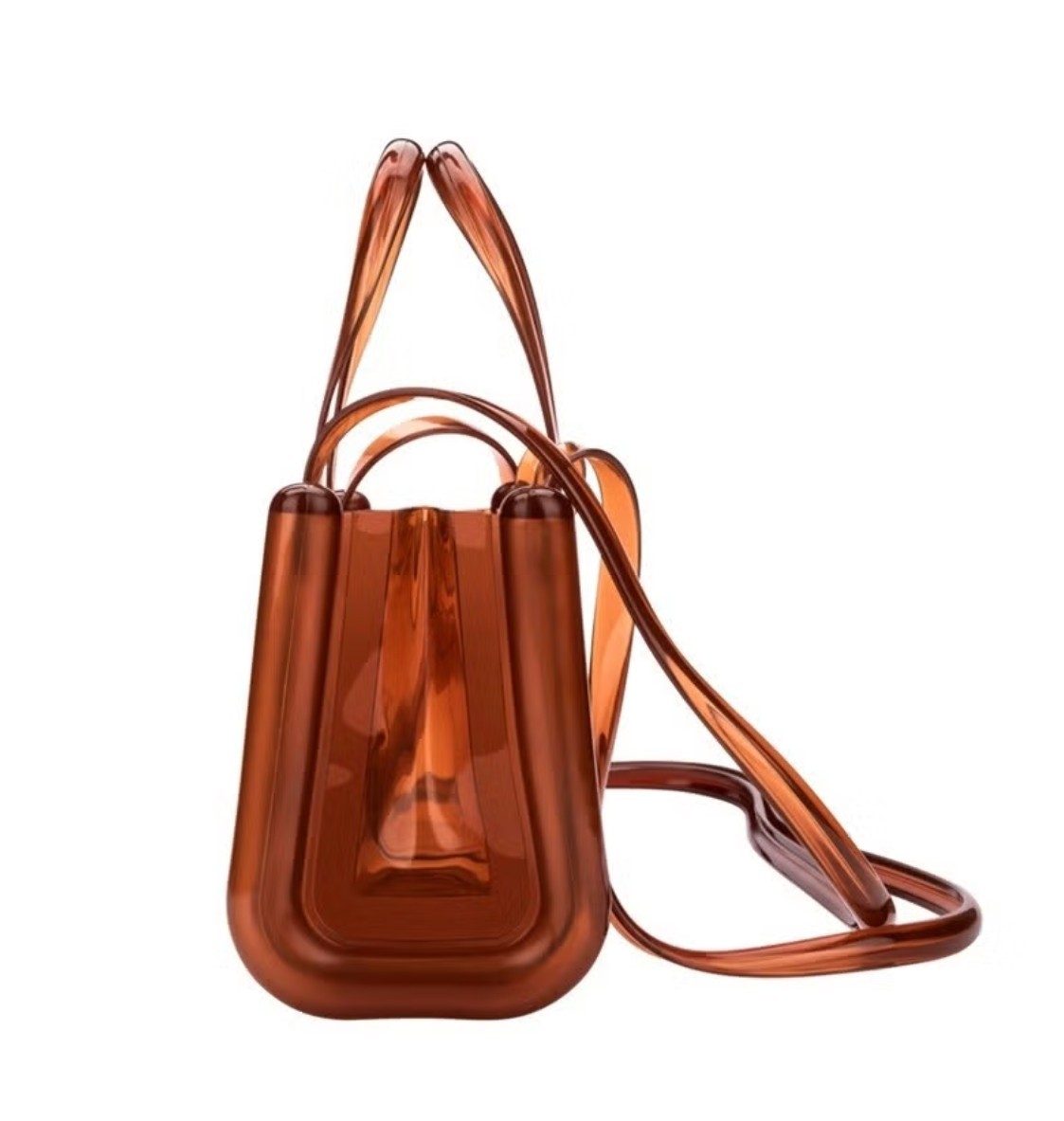 Melissa x Telfar Small Jelly Shopper Bag Brown Mini Handbag PVC | eBay