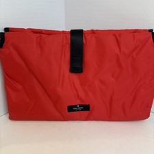 Kate Spade NY Baby Portable Diaper Changing Pad Red Black Trim Padded Foldable