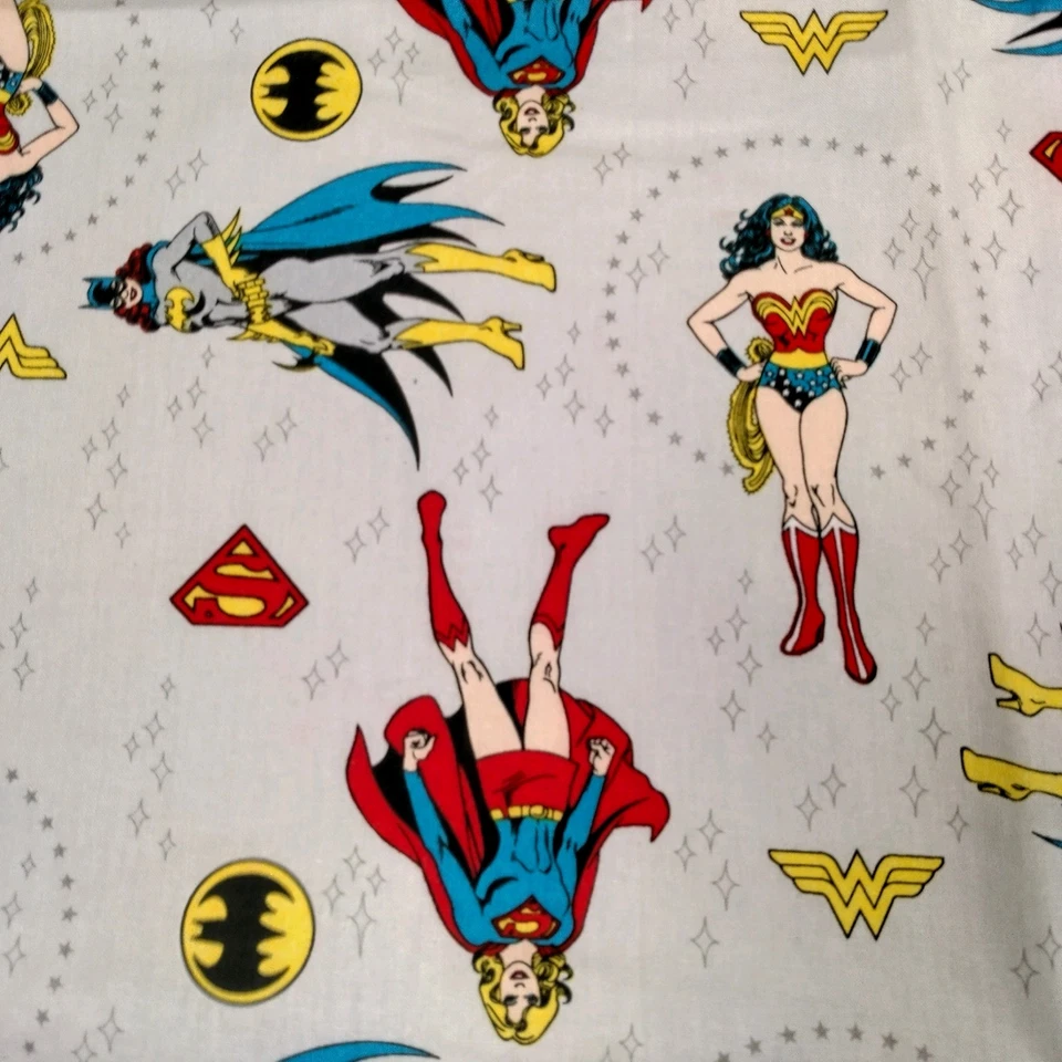 DC Comics Girl Superheroes Fabric Material Supergirl Superwomen Batgirl 35.5" - Image 2 of 4