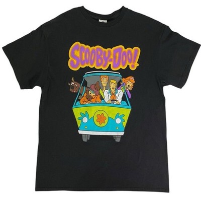 Scooby Doo Shirt Adult Large L Black Mystery Machine Graphic Cartoon Delta Y2K
