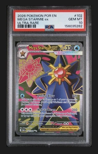 2026 POKEMON PERFECT ORDER ULTRA RARE #102 MEGA STARMIE EX PSA 10