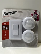 Energizer Under Cabinet LED Puck Lights Set with Wall Switch Remote 8014