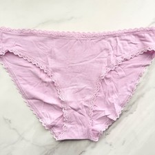 Victoria's Secret Lace-Trim Lace-Waist Bikini Panty Violet Sugar Size XL
