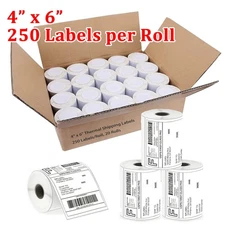 2-40Rolls 4x6 Direct Thermal Labels 250/Roll for Zebra Eltron LP2844 ZP450 Rollo