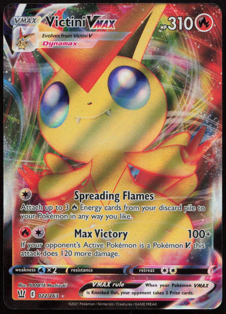 Victini VMAX 022/163 NM Battle Styles VMAX Rare Holo Pokemon