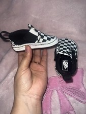 VANS Checkerboard Slip-On Baby Shoes Black White Canvas US Size 1