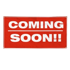 Vinyl Banner Multiple Sizes Coming Soon Red Business D Business Outdoor