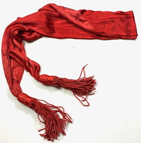 CIVIL WAR OFFICER RED SILK UNIFORM SASH- INFANTRY