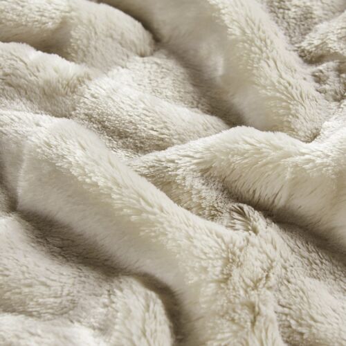 Plain Faux Fur Throw Blanket with Sherpa Back Plush Soft Warm for Bed Couch Sofa - Picture 30 of 117