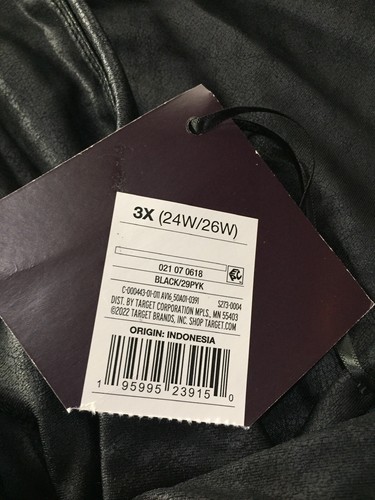 Ava & Viv Shorts 3x Plus Woman’s Pull On Black Faux Leather Appearance No Pocket - Picture 4 of 8