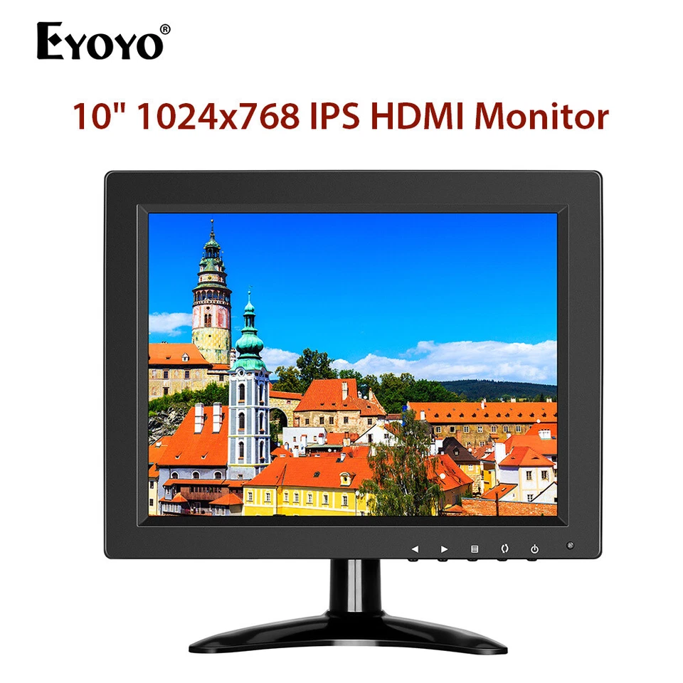 Eyoyo 10 inch Security CCTV Monitor 1024x768 HDMI LCD Monitor With VGA AV Input - Image 2 of 4