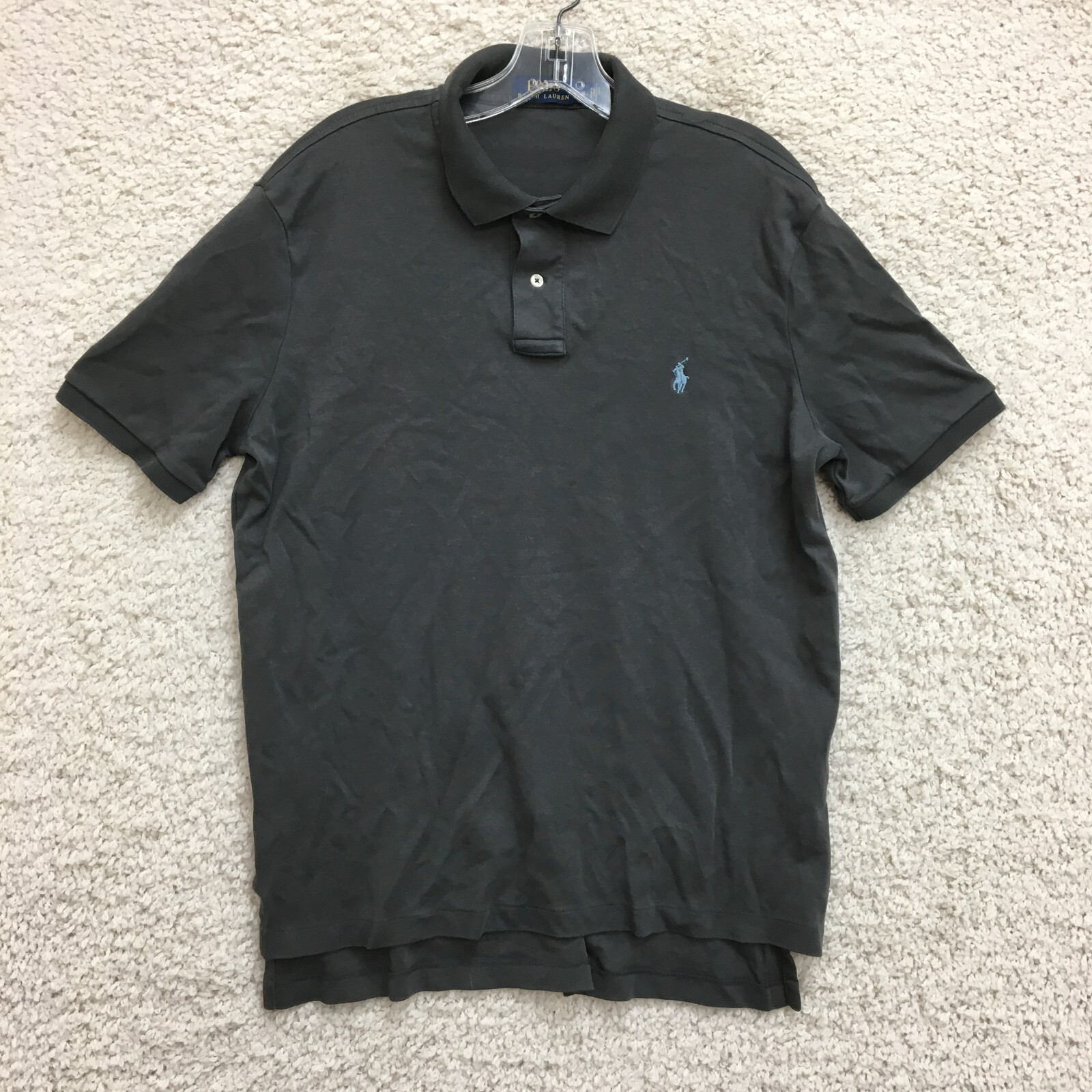 Polo Ralph Lauren Shirt Large Adult Gray Short Sleeve Golf Casual Pony Mens L