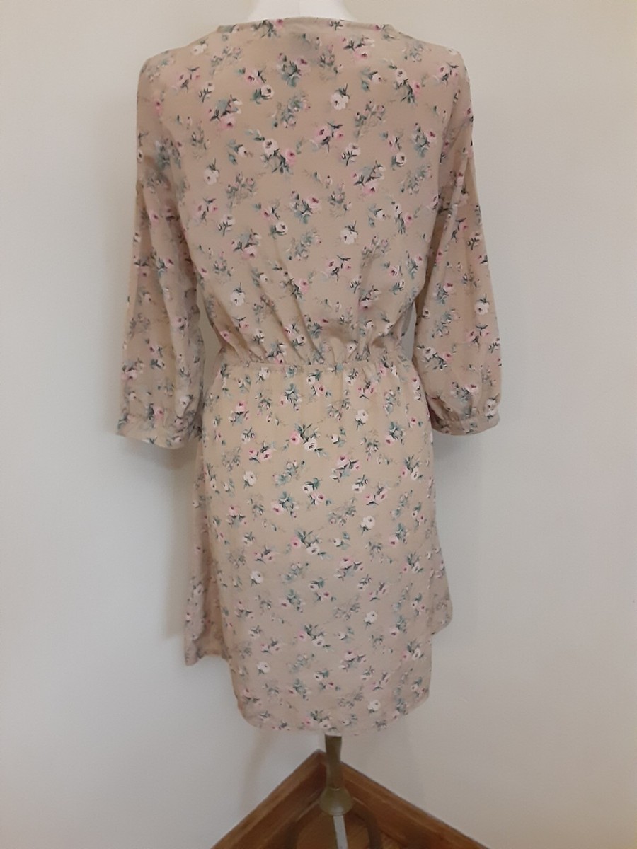 Rue-21 Dress Brown Flowers Short Dress,Long Sleeve Summer Dress Size Small  | eBay