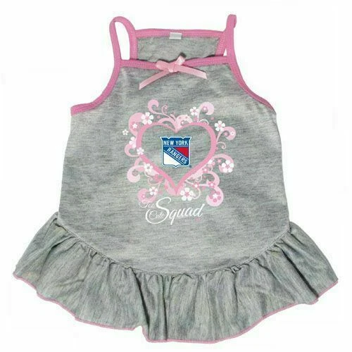 NEW YORK NY RANGERS DOG CAT TOO CUTE SQUAD JERSEY TEE DRESS CHEERLEADER PINK